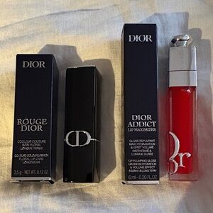 NWT Rouge Dior Lipstick (999) and Lip Maximizer (015 Cherry)